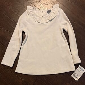 White Ruffled Kids Top